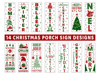 Christmas Porch Sign Door SVG Design Bundle