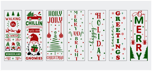 Christmas Porch Sign Door SVG Design Bundle