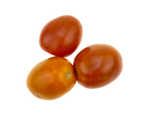 Bright red tomatoes isolated on white background