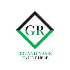 GR capital letter enclosed in a square. GR letter logo creative design. GR unique design. Creative Modern GR Letters icon vector Illustration