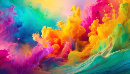 Fototapeta na wymiar Colourful abstract vibrant gradient liquid art illustraion background with copy space 