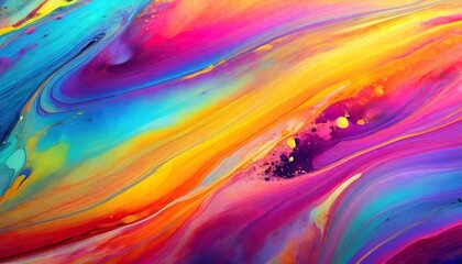 Colourful abstract vibrant gradient liquid art illustraion background with copy space 