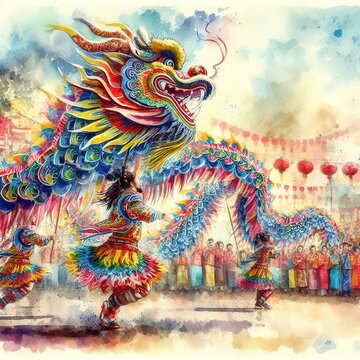 Beautiful illustration for Chinese New Year. Generative AI