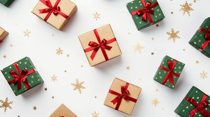 Handmade Red Green Gift Boxes: Festive Christmas & Holiday Presents