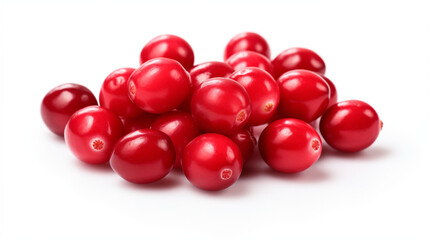 Cranberries on Isolated White Background