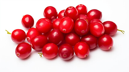 Cranberries on Isolated White Background