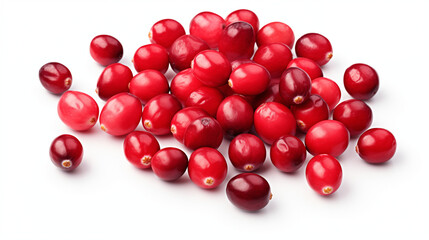 Cranberries on Isolated White Background