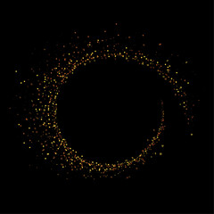 abstract circular gold glitter particle
