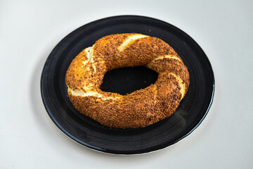 Turkish pastry product , tasty pogaca. Simit, gevrek. Turkish Pastries; peynirli, patatesli, kasarli pogaca, borek, acma, ay coregi at patisserie showcase.