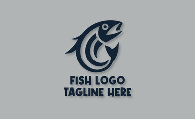 Fish logo design vector, restaurant logo design and icon
