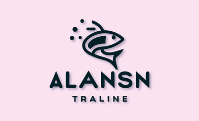 Fish logo design vector, restaurant logo design and icon