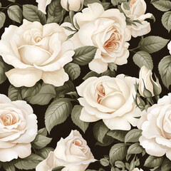 Rose seamless pattern, floral background