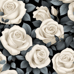 Rose seamless pattern, floral background