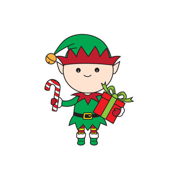 Cute cartoon illustration of an elf