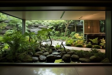 Contemporary indoor garden. Generative AI