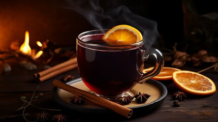 Mulled Wine with Cinnamon, Cranberry, and Orange - Festive Hot Beverage for Christmas Celebrations