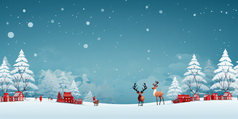 Christmas background with Christmas tree and gifts. Festive Christmas background with gift boxes, Christmas balls on snowy background.