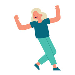 old person active stretching illustration