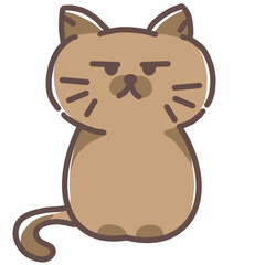 Bored Brown Cat Cartoon