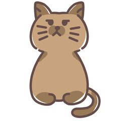 Bored Brown Cat Cartoon