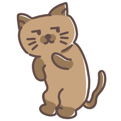 Curious brow cat cartoon