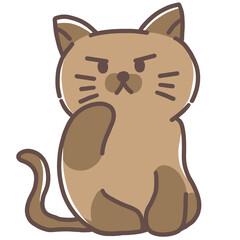 Angry Brown Cat Cartoon