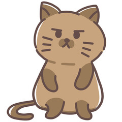 Angry Brown Cat Cartoon