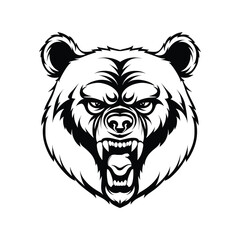 angry grizzly's face with a mouth open Print for Tshirts  vector art