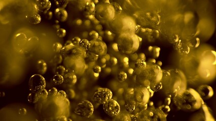 Golden Liquid Bubbles, Whiskey or Cognac Surface.