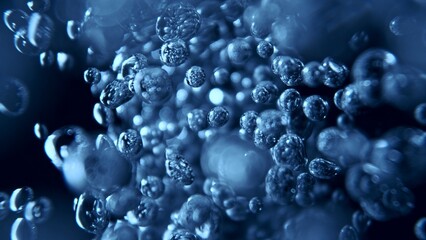 Liquid Bubbles in Water, Molecule inside Liquid.