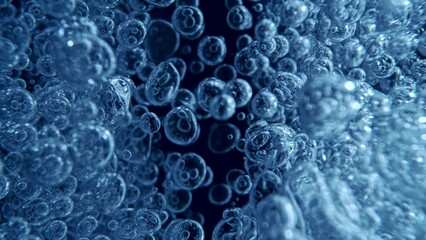 Liquid Bubbles in Water, Molecule inside Liquid.