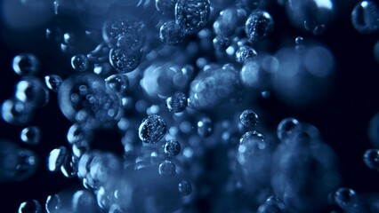 Liquid Bubbles in Water, Molecule inside Liquid.