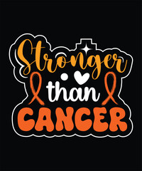  STRONGER THAN CANCER TSHIRT DESIGN