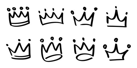 set of crown symbol element