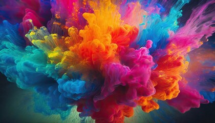Colorful liquid ink explosion background - obrazy, fototapety, plakaty