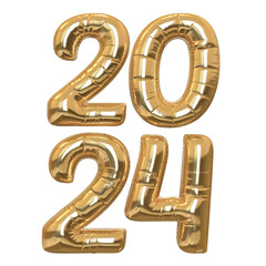 2024 BALÃO DOURADO ANO NOVO TEXTO 3D 