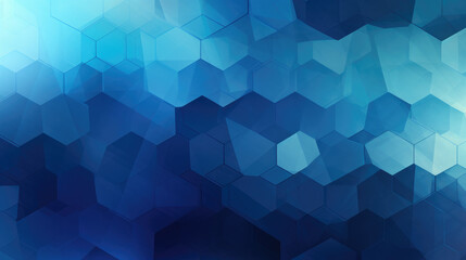 Blue hexagonal geometric pattern on digital background.