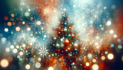 Fototapeta na wymiar Festive Abstract Blur - Essence of Christmas and Winter