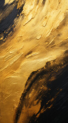 Closeup de tinta acrílica dourada e preta ideal para texturas e papéis de parede