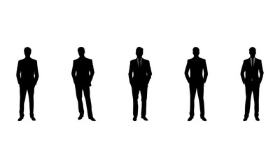 Silhouettes of Men in Suits - Set of 5