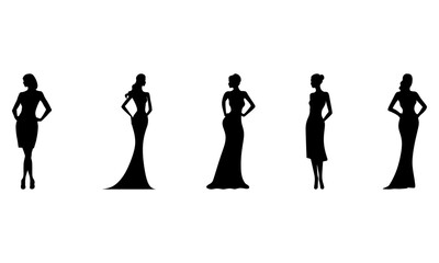 Stylish Woman Silhouette - Set of 5