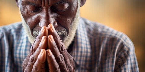Man praying. Spirituality and religious concept. Ai Generative