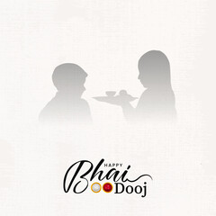 Happy Bhai Dooj Typography Social Media Post	