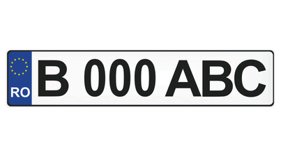 Romania  car plates. vector illustration