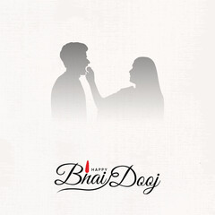 Happy Bhai Dooj Typography Social Media Post	