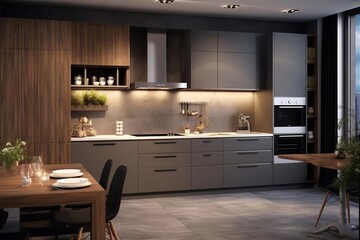 luxury designed kitchen in a small apartment