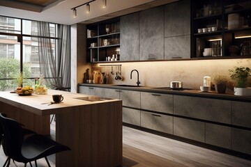 luxury designed kitchen in a small apartment