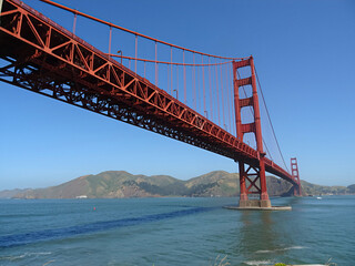The Golden gate bridge, San Francisco, USA on a sunny day in early spring,