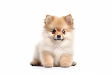 Cute little Spitz on a white background