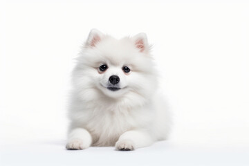 Cute little Spitz on a white background